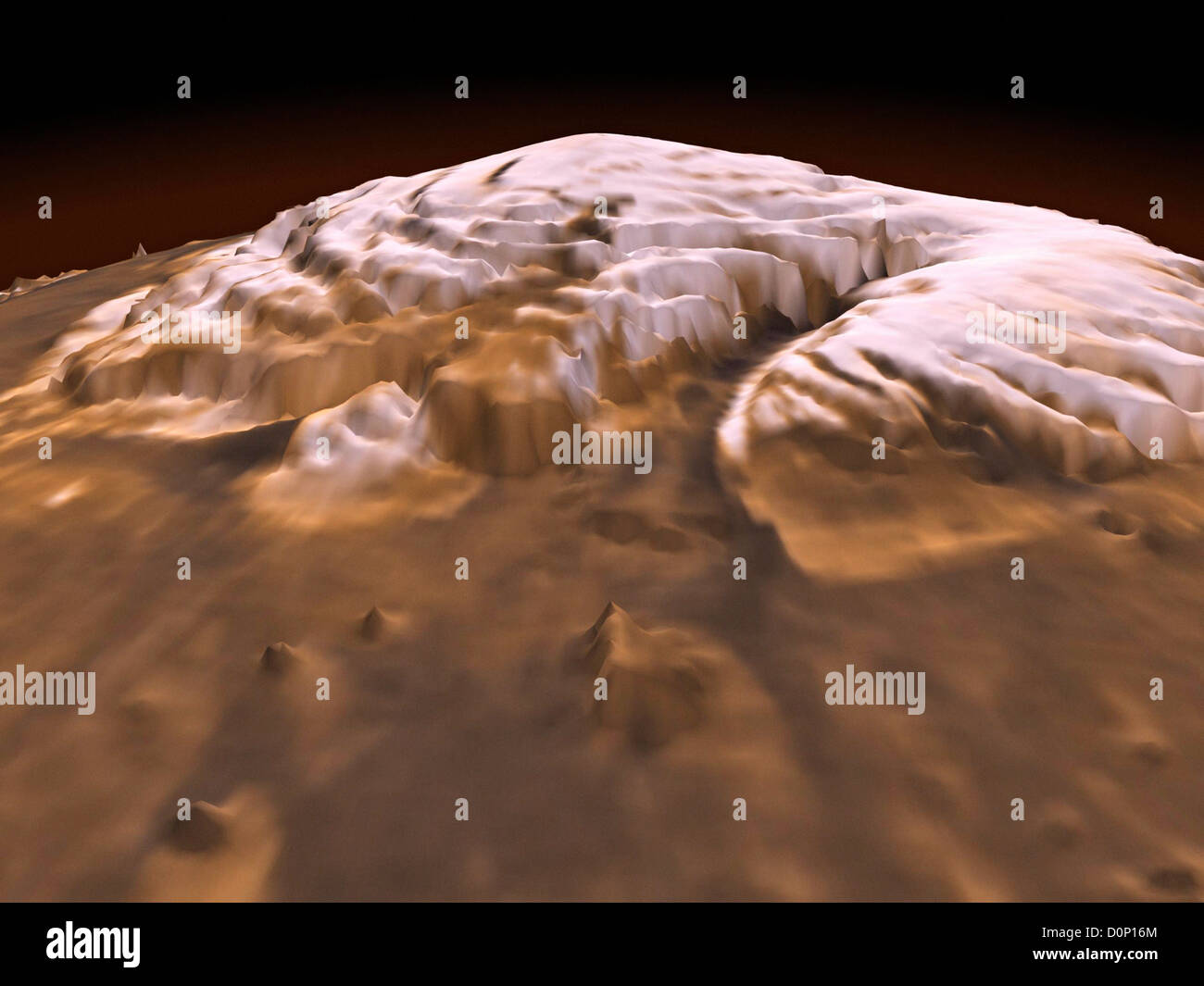 Pôle Nord martien en 3-D Banque D'Images