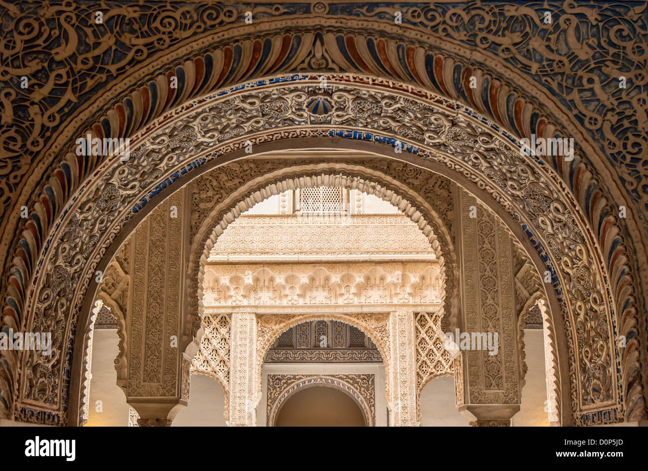 Intérieur de la Alcazars de Séville, Espagne Banque D'Images