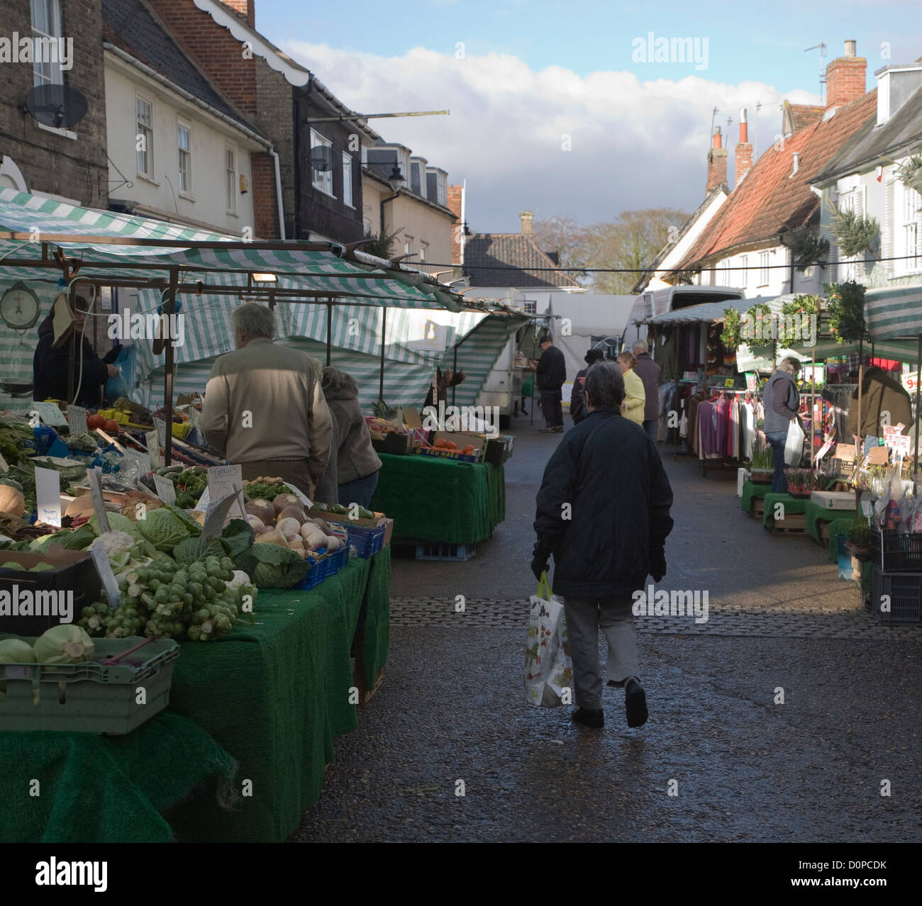 Jour de marché en hiver Sternfield, Suffolk, Angleterre Banque D'Images