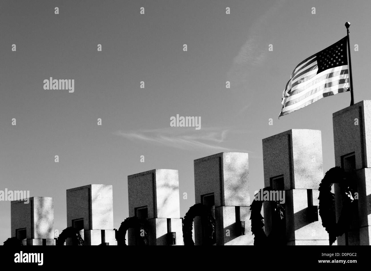 Mémorial de la seconde Guerre mondiale drapeau américain Washington DC // [Washington DC] [mémorial de la seconde Guerre mondiale] Banque D'Images