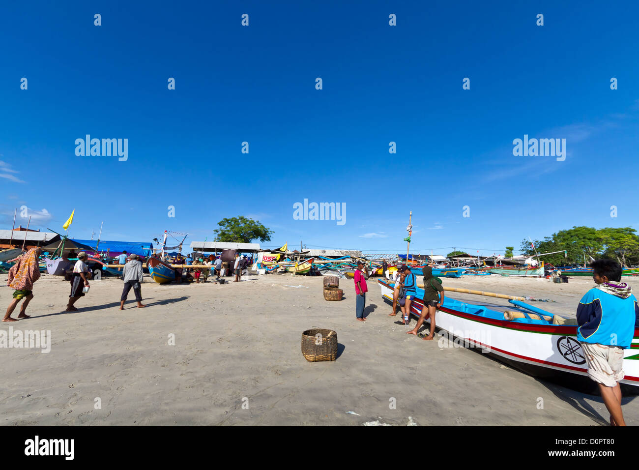 Paysage sur la plage de Jimbaran en Bali, Indonésie Banque D'Images