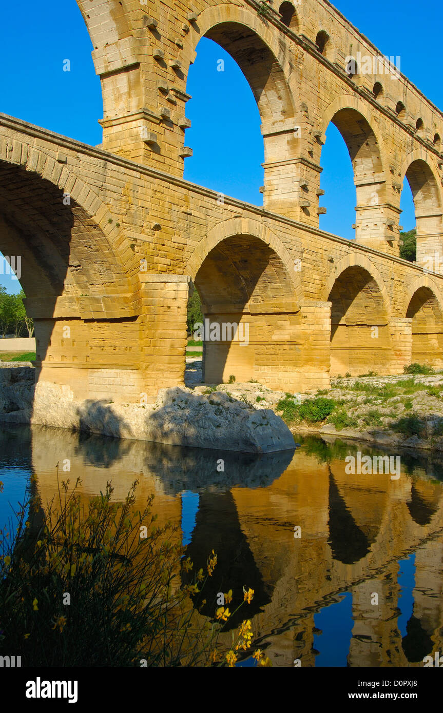 Pont du Gard, aqueduc romain. Gard, Provence. France Banque D'Images