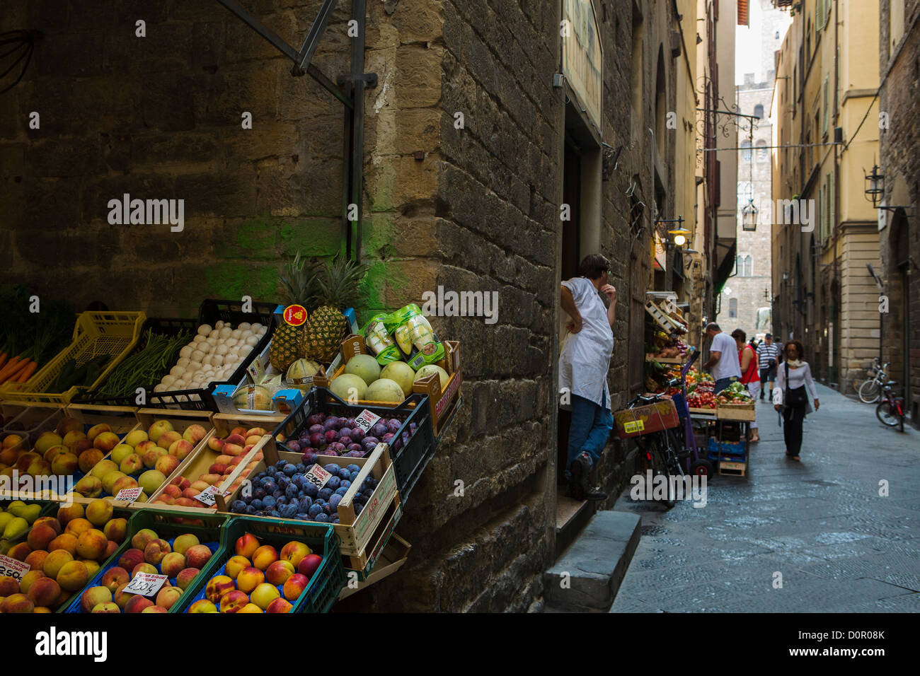 Les légumes en vente, Florence, Toscane, Italie Banque D'Images