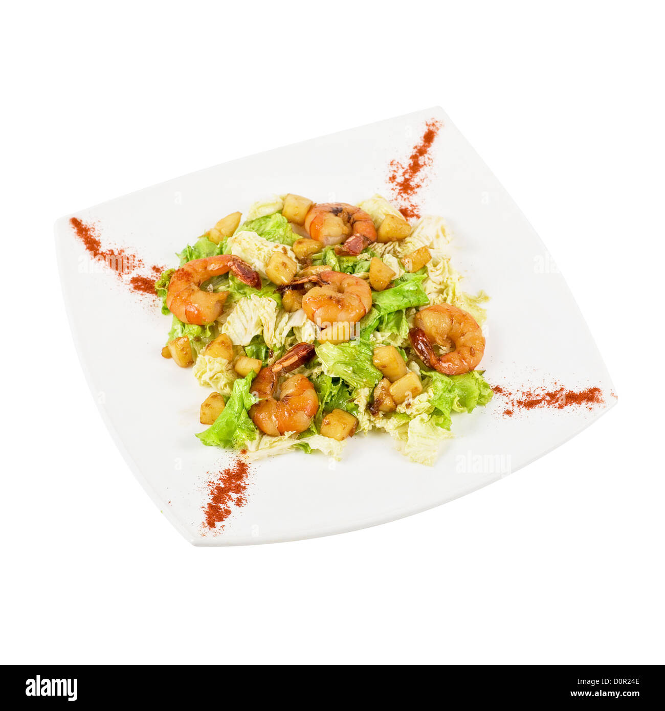Salade de crevettes tiger Banque D'Images