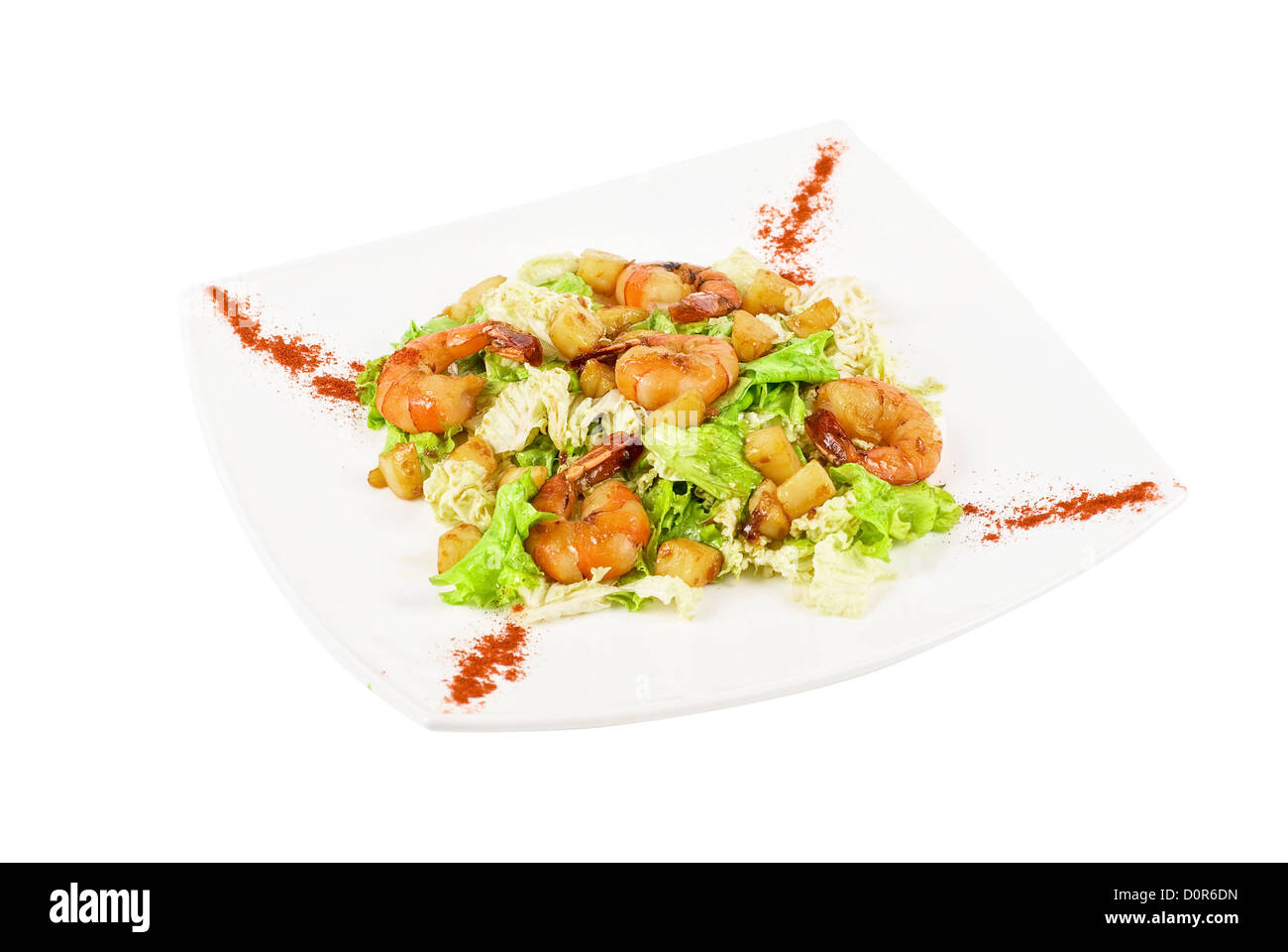 Salade de crevettes tiger Banque D'Images