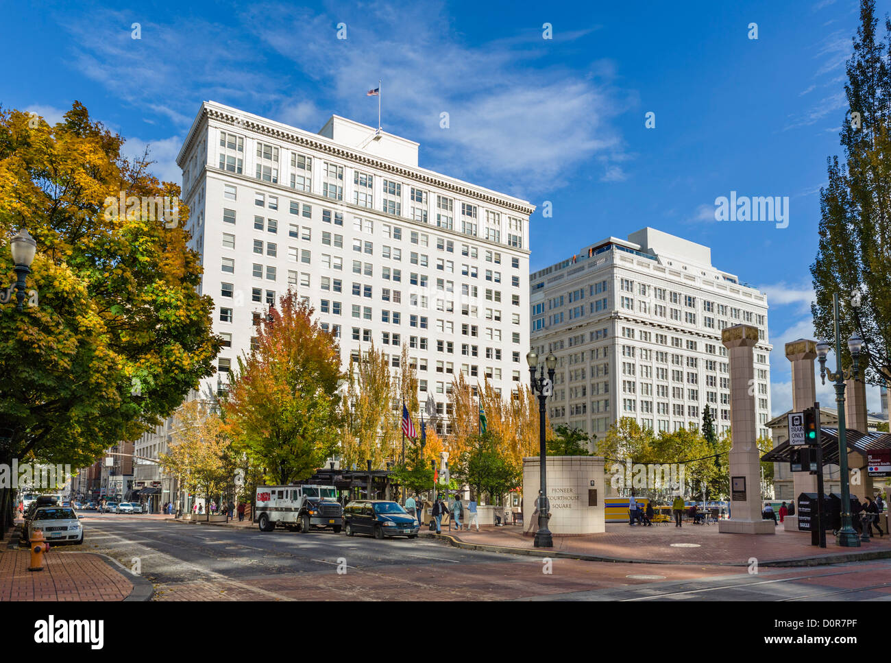 Pioneer Courthouse Square, au centre-ville de Portland, Oregon, USA Banque D'Images