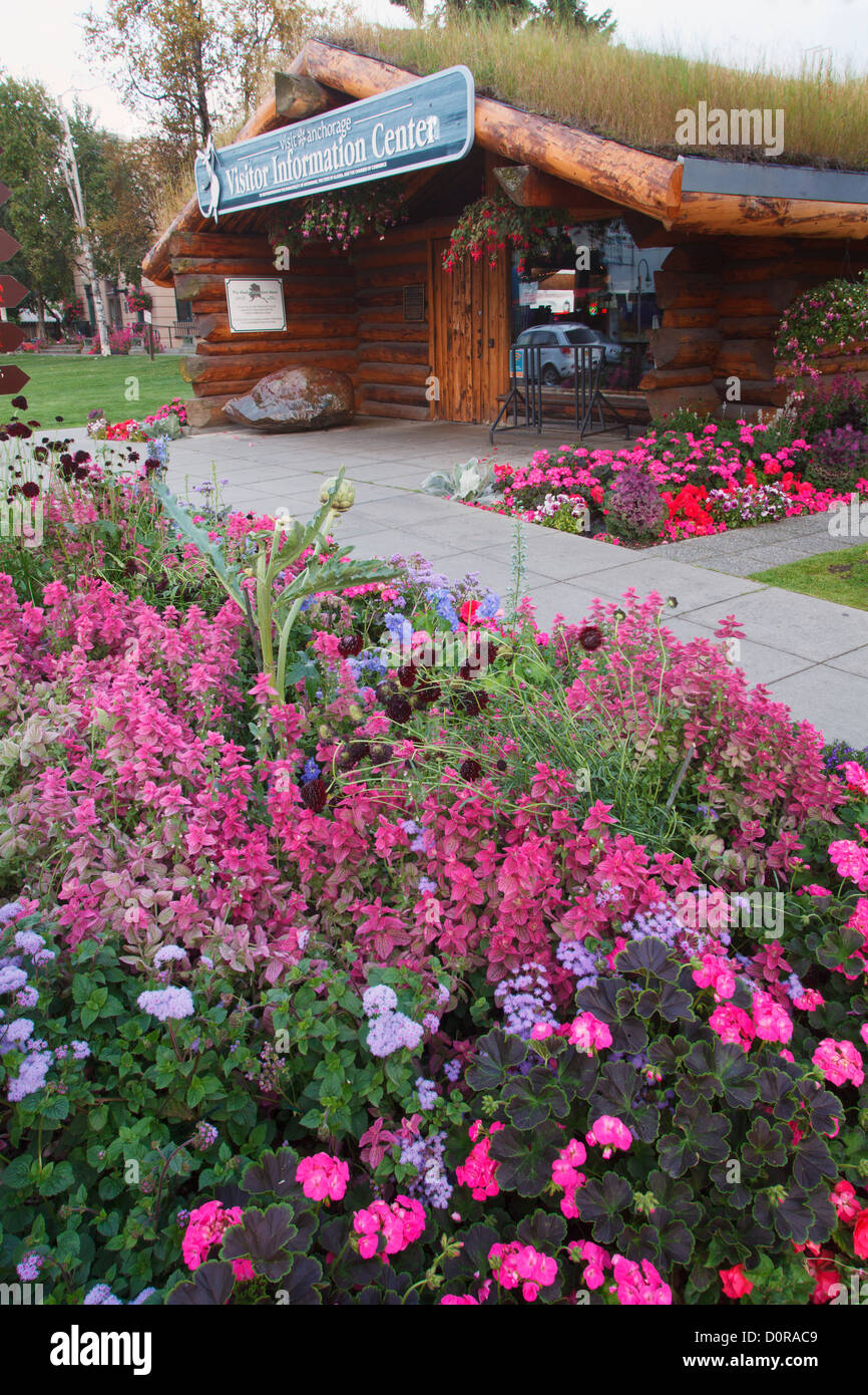 Syndicat d'initiative, centre d'Anchorage, Alaska. Banque D'Images