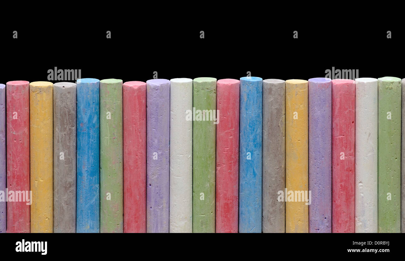 Crayons de couleur dans la ligne Banque D'Images