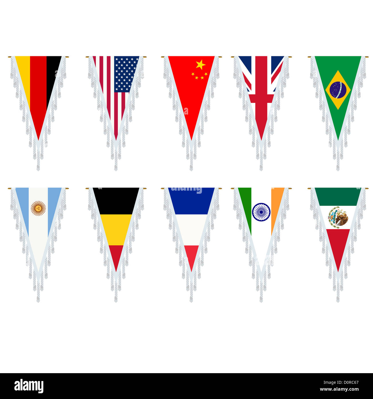 Les drapeaux des pays Triangle Banque D'Images