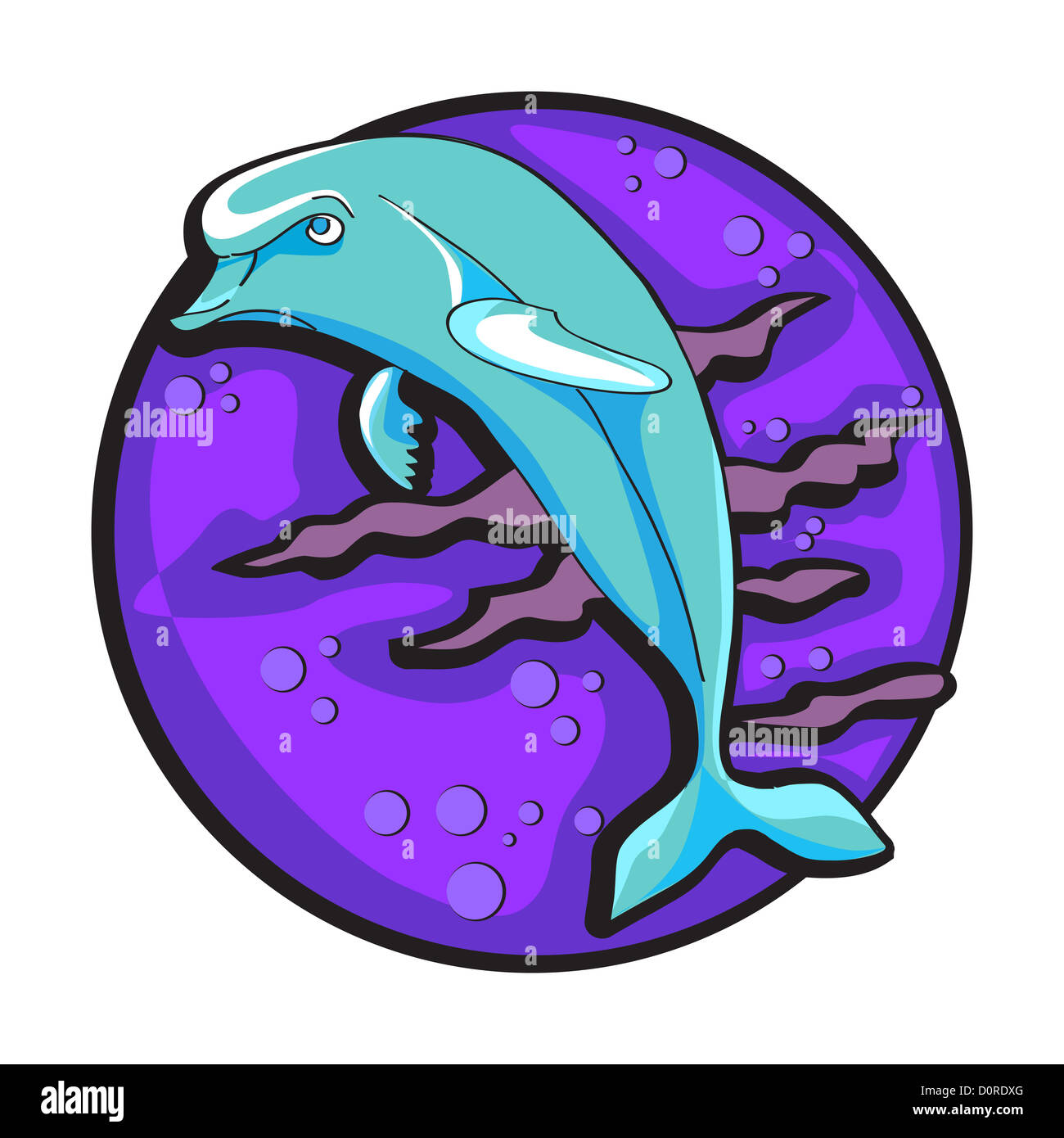 Dolphin clip art Banque D'Images