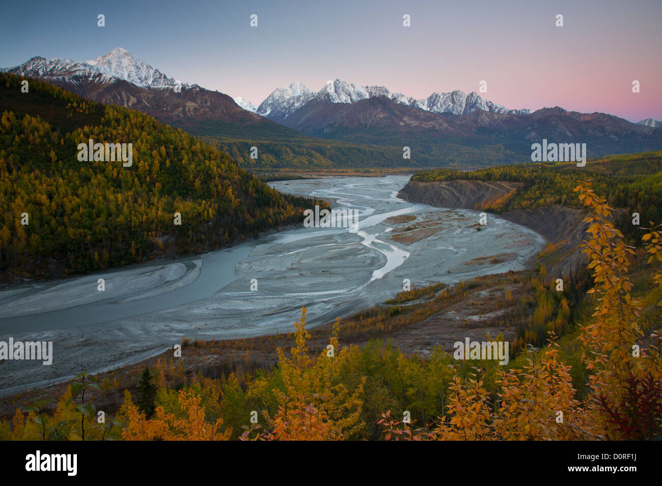 La vallée de la rivière Matanuska, en Alaska. Banque D'Images