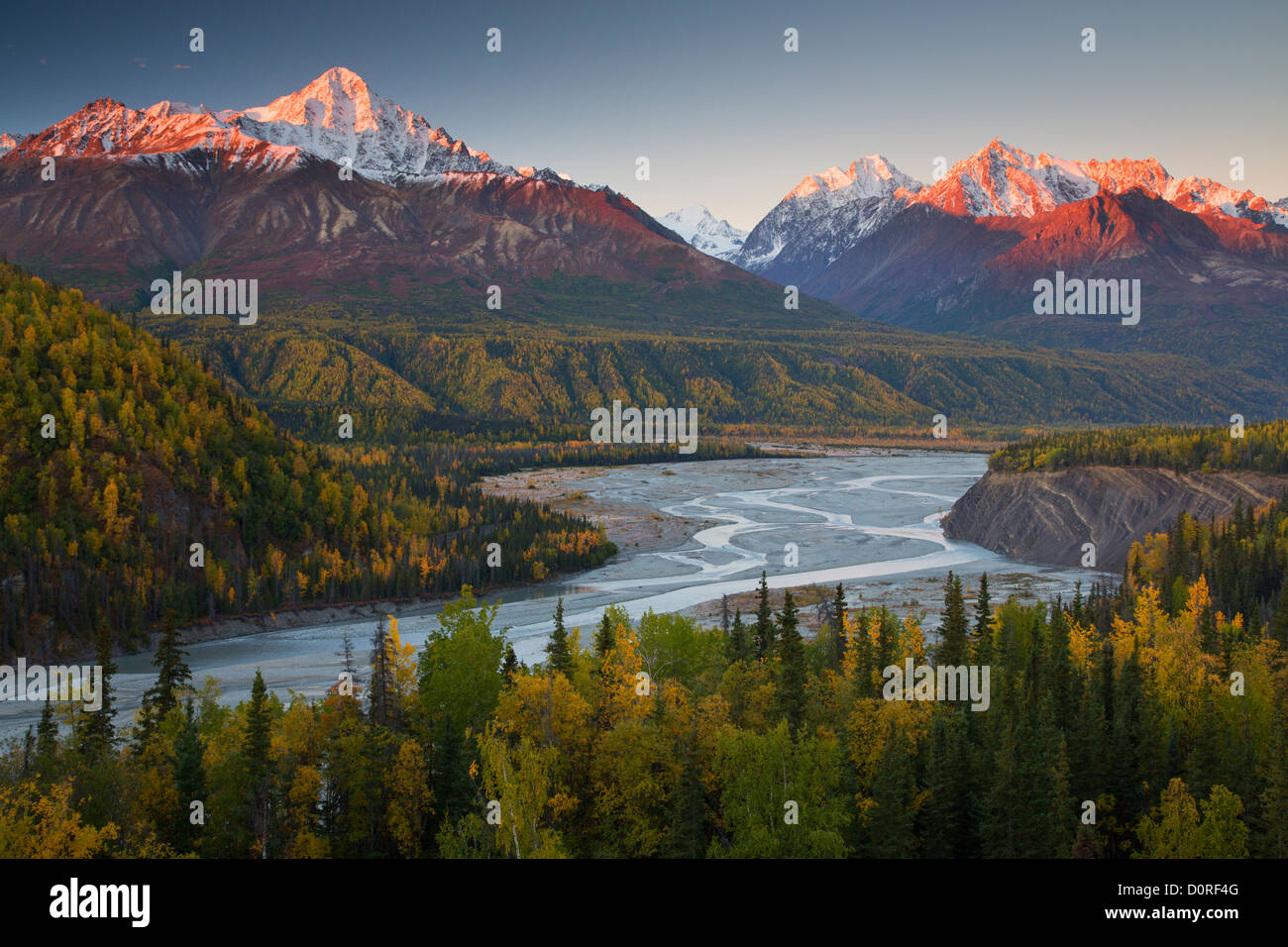 La vallée de la rivière Matanuska, en Alaska. Banque D'Images