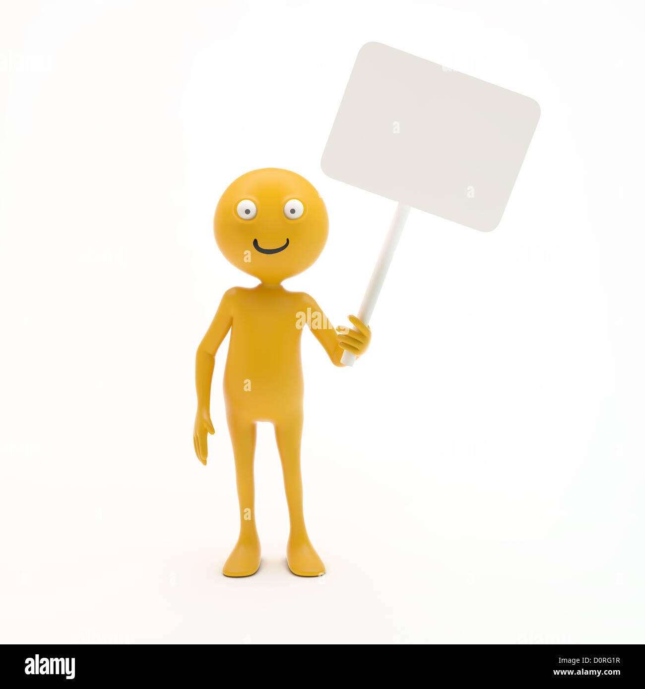 Smiley avec un panneau Banque D'Images