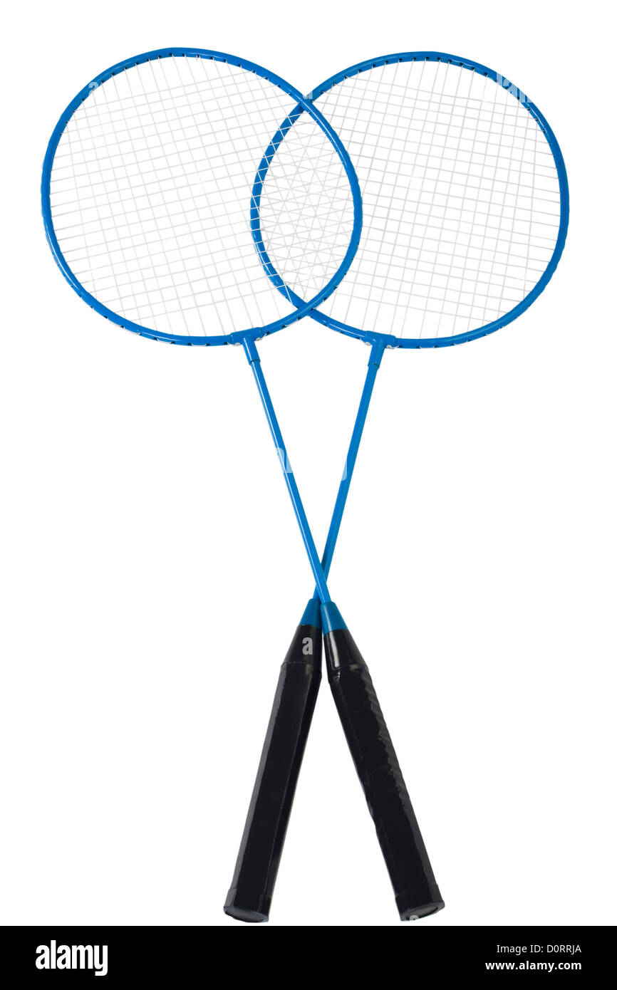 Close-up de deux raquettes de badminton Banque D'Images