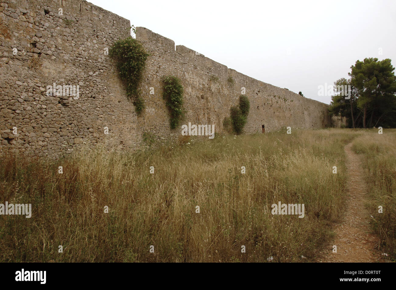 La Grèce. Pylos. Forteresse de Niokastro. A commencé à être construit à partir des Ottomans en 1573. Mur. Banque D'Images
