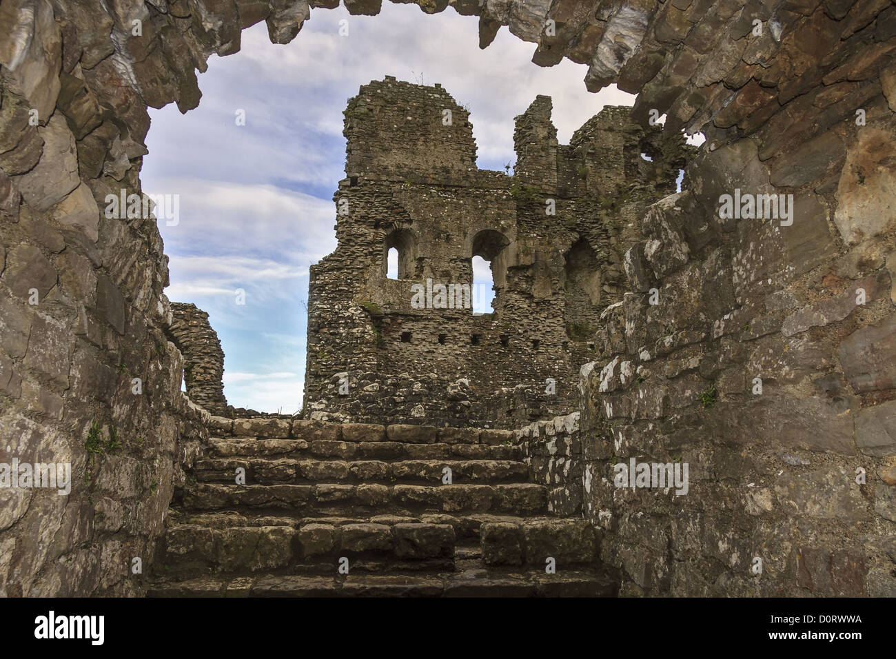 Ruines du château de Ogmore Glamorgan Wales Banque D'Images