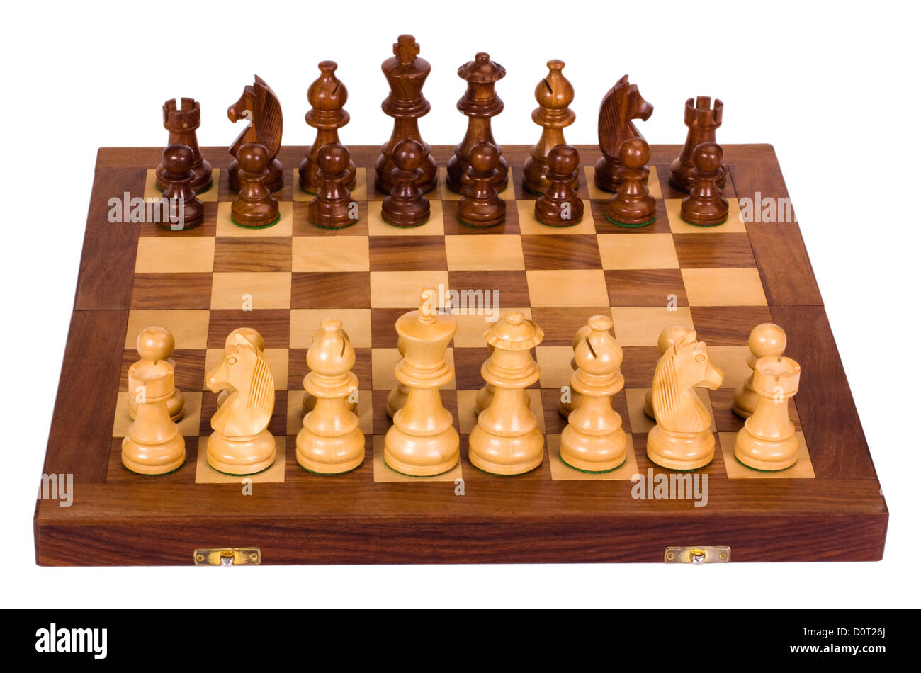 Pièces d'échecs sur un échiquier Banque D'Images