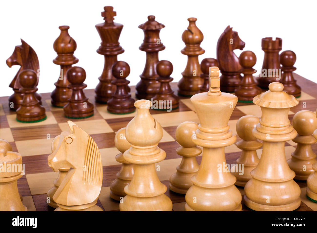 Pièces d'échecs sur un échiquier Banque D'Images
