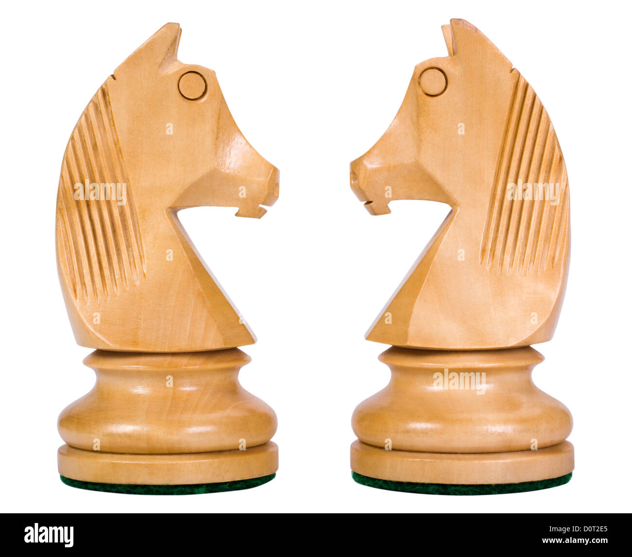 Close-up de deux pièces d'échecs de chevalier Banque D'Images