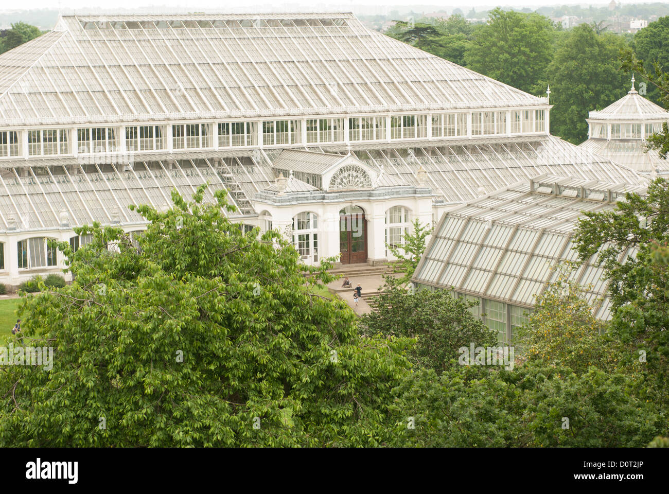 Vue de la maison de verre à Kew Gardens construit en 1863. La plus grande serre victorienne dans le monde. Banque D'Images