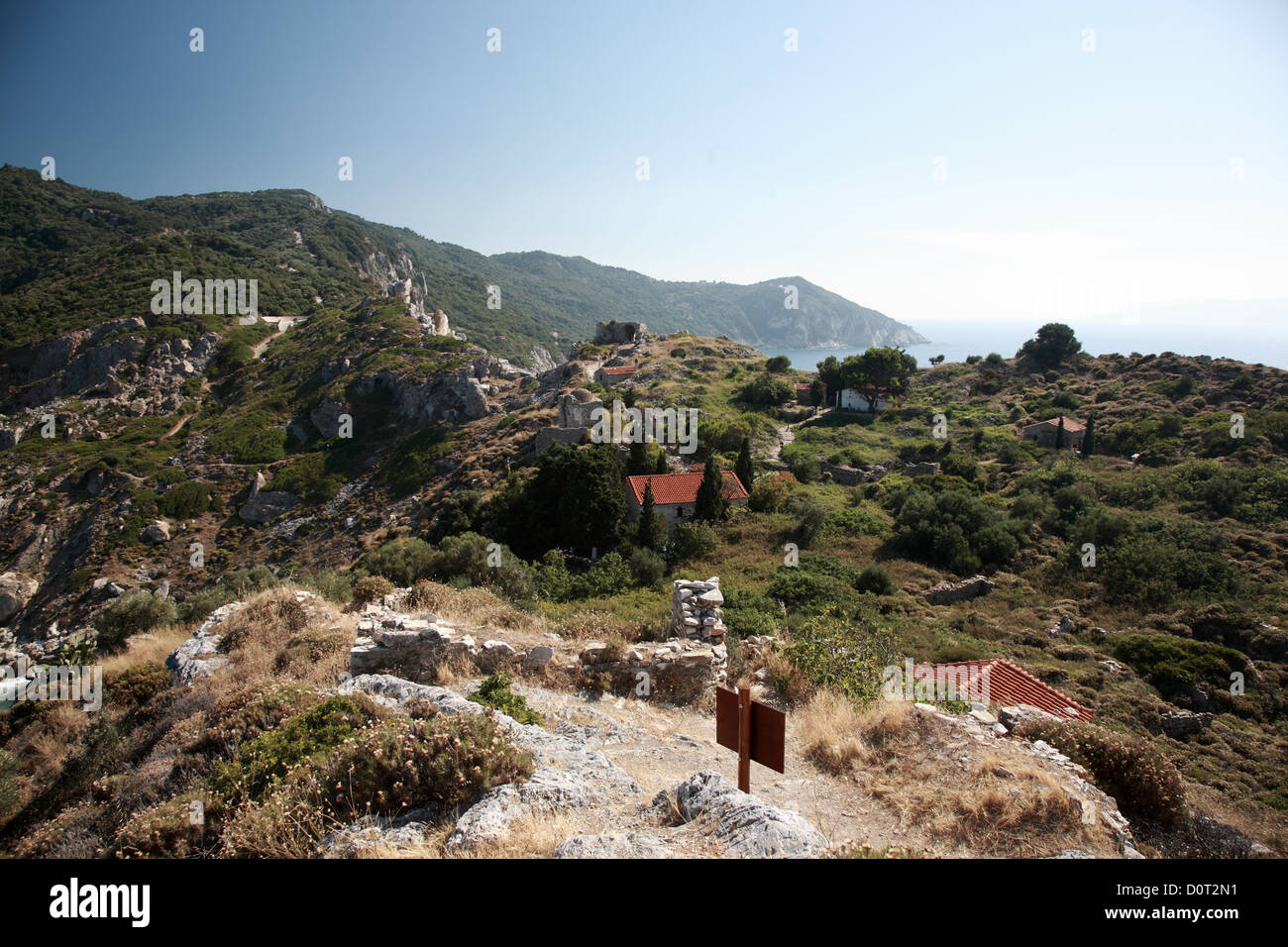 Ruines de Kastro sur l'île grecque de Kos Banque D'Images