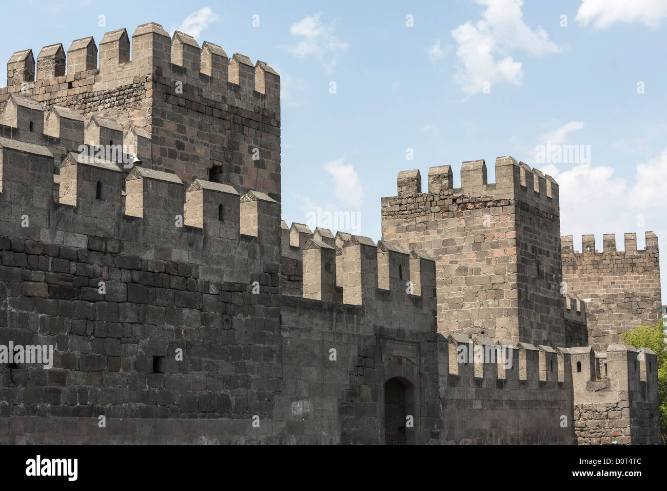 Murs de la citadelle intérieure de la ville de Kayseri, en Anatolie, Turquie Banque D'Images