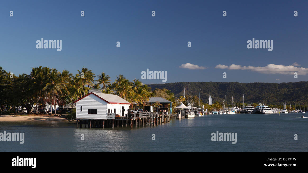 Harbour, Port, Port Douglas, Queensland, Australie, le repos, sont de détente, vacances, vacances, reposez-vous, détendez-vous, tourisme, touris Banque D'Images