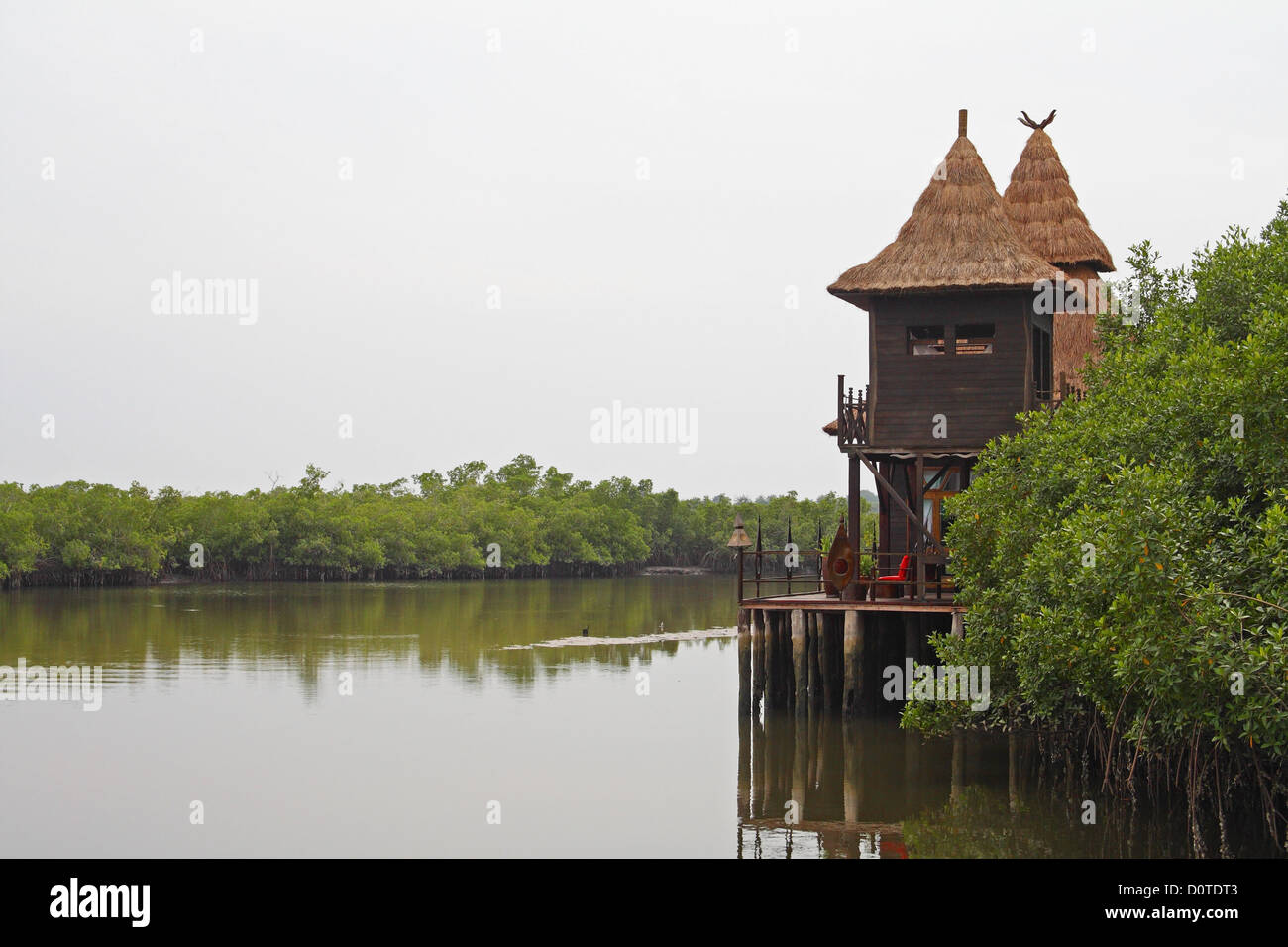 Mandina resort Lodges, la Gambie, Afrique de l'Ouest Banque D'Images