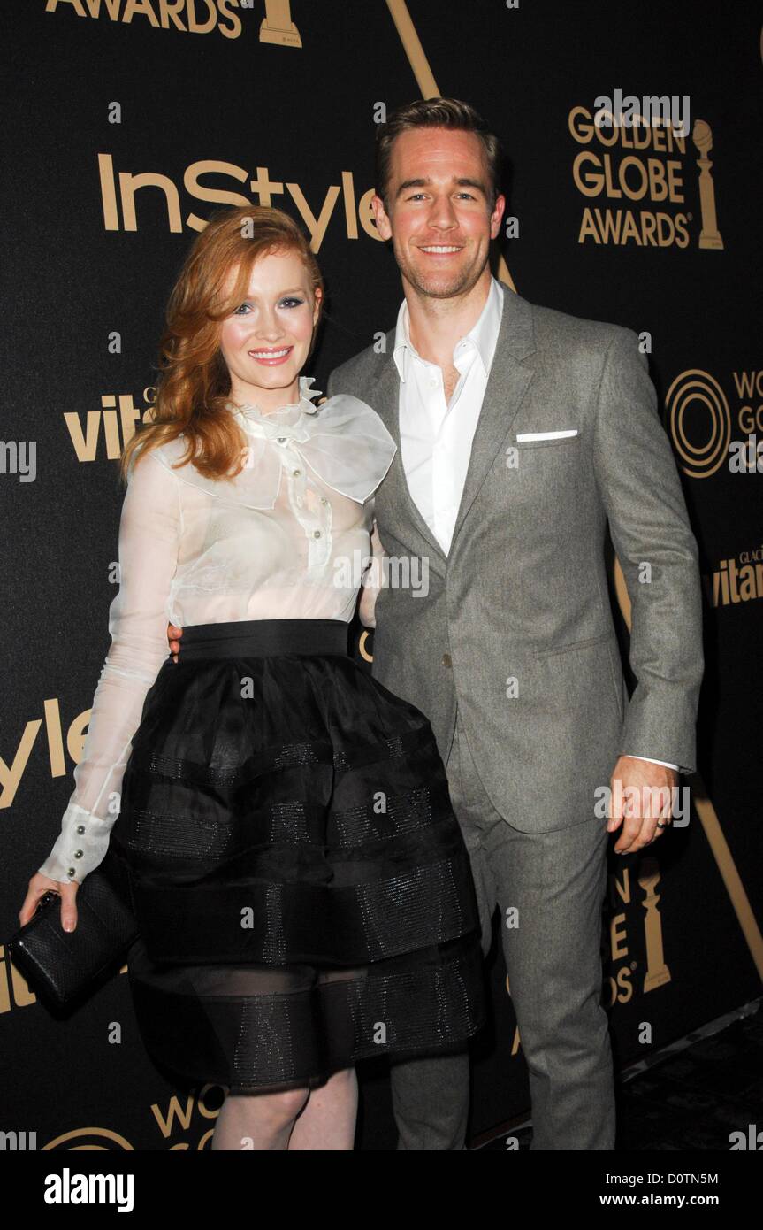 Los Angeles, USA. 29 novembre 2012. Kimberly Van Der Beek, James Van Der Beek aux arrivées de l'Hollywood Foreign Press Association et Mlle InStyle Golden Globe 2013, West Hollywood, Los Angeles, CA, 29 novembre 2012. Photo par : Elizabeth Goodenough/Everett Collection Banque D'Images