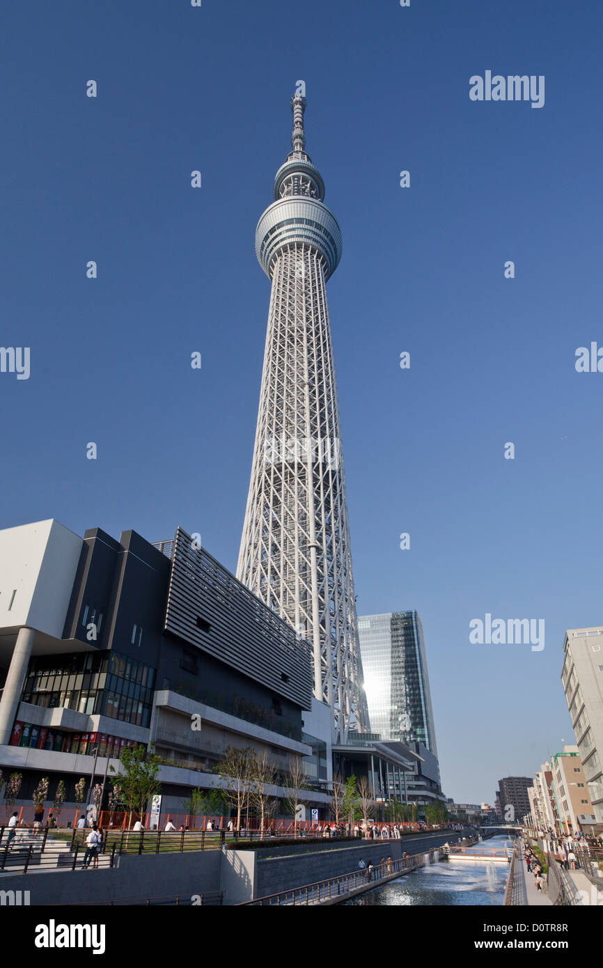 Le Japon, Asie, vacances, voyage, Tokyo, Ville, Sky Tree, la tour, l'architecture, moderne, ronde, haute, Banque D'Images