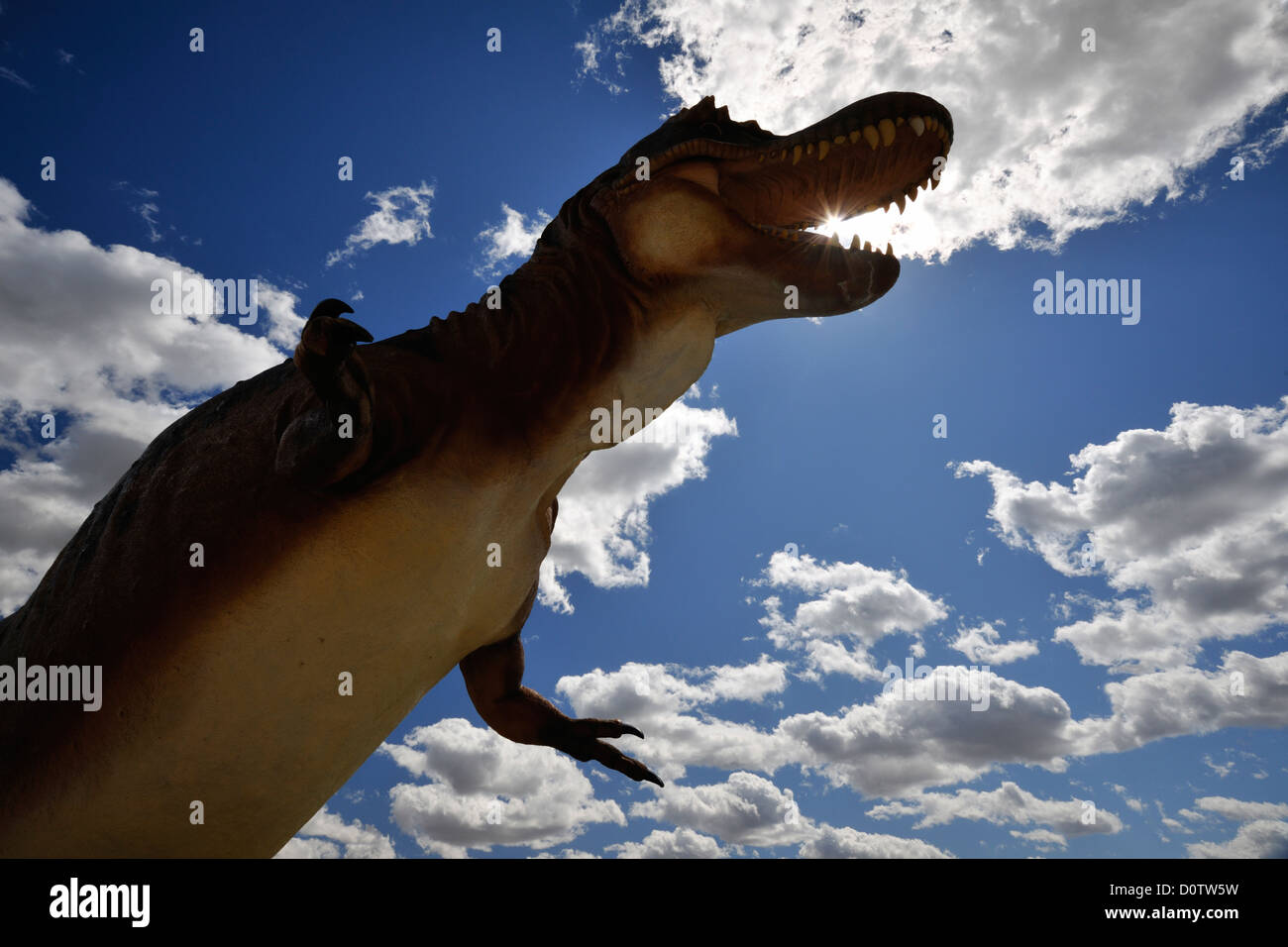 L'Albertosaurus statue au centre du visiteur, de Milk River, Alberta, Canada Banque D'Images
