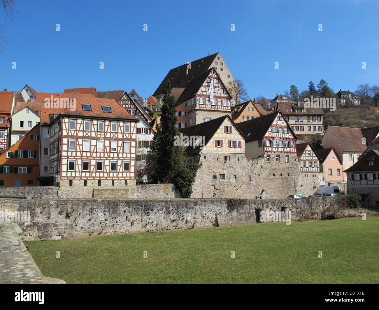 Allemagne, Europe, Baden-Wurttemberg, Schwäbisch Hall, maisons, maisons, façades, Schiedgraben Banque D'Images