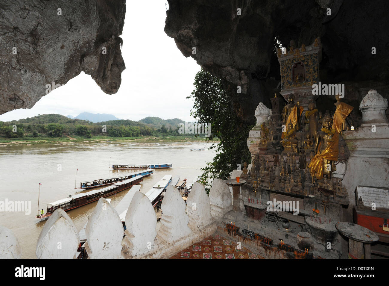 Laos, Asie, Pak, Ou, une grotte, une caverne, Xiagnabouli, rivière, écoulement, Mékong, bouddhisme, religion, Banque D'Images