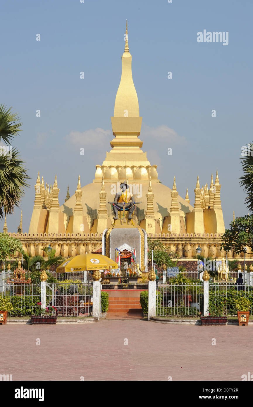 L'ASIE, Laos, Vientiane, Pha That Luang, le bouddhisme, Stupa, temple, Banque D'Images