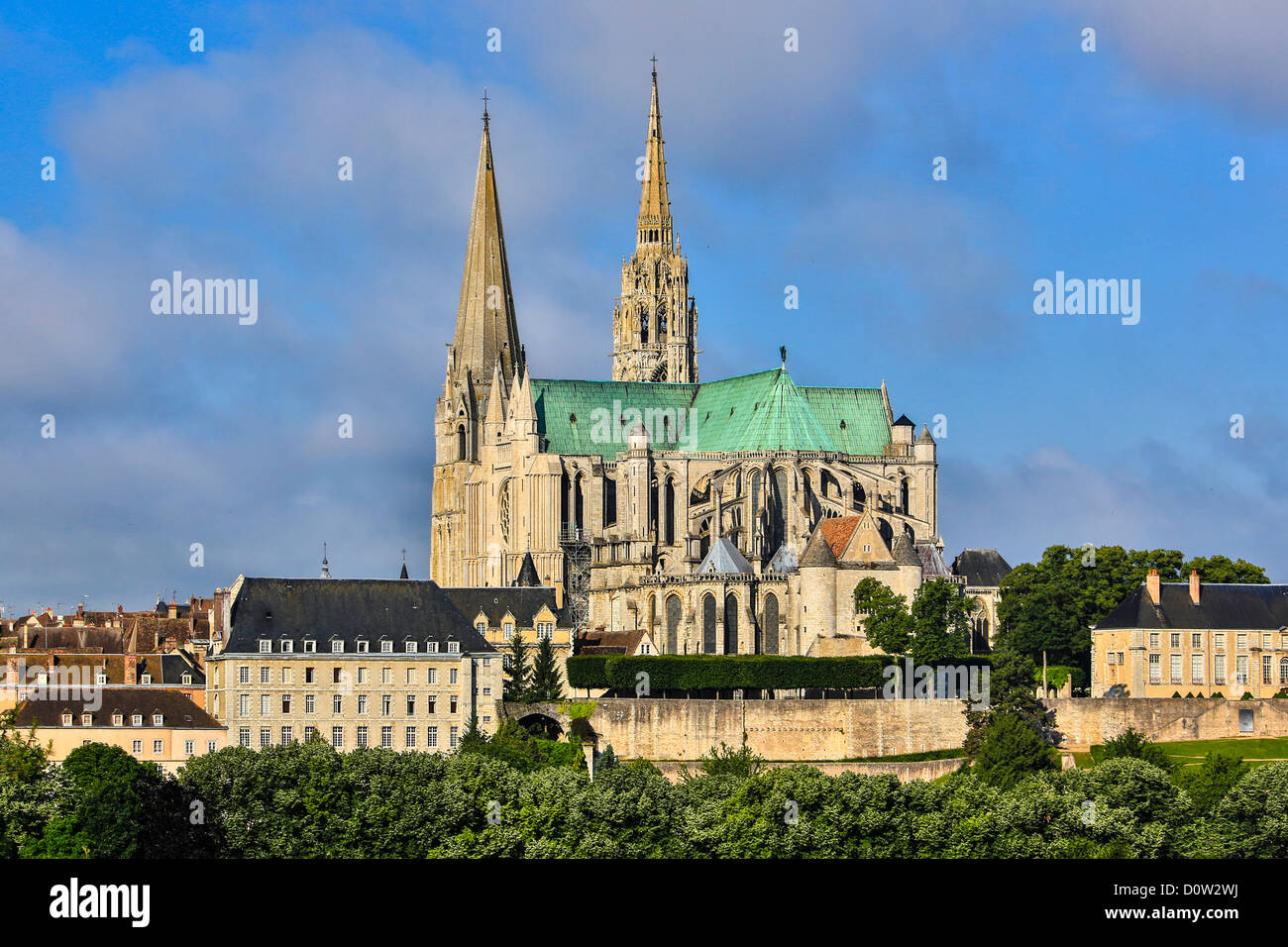 France, Europe, voyage, Chartres, cathédrale, patrimoine mondial, l'architecture, l'histoire, cité médiévale, tourisme, Unesco Banque D'Images