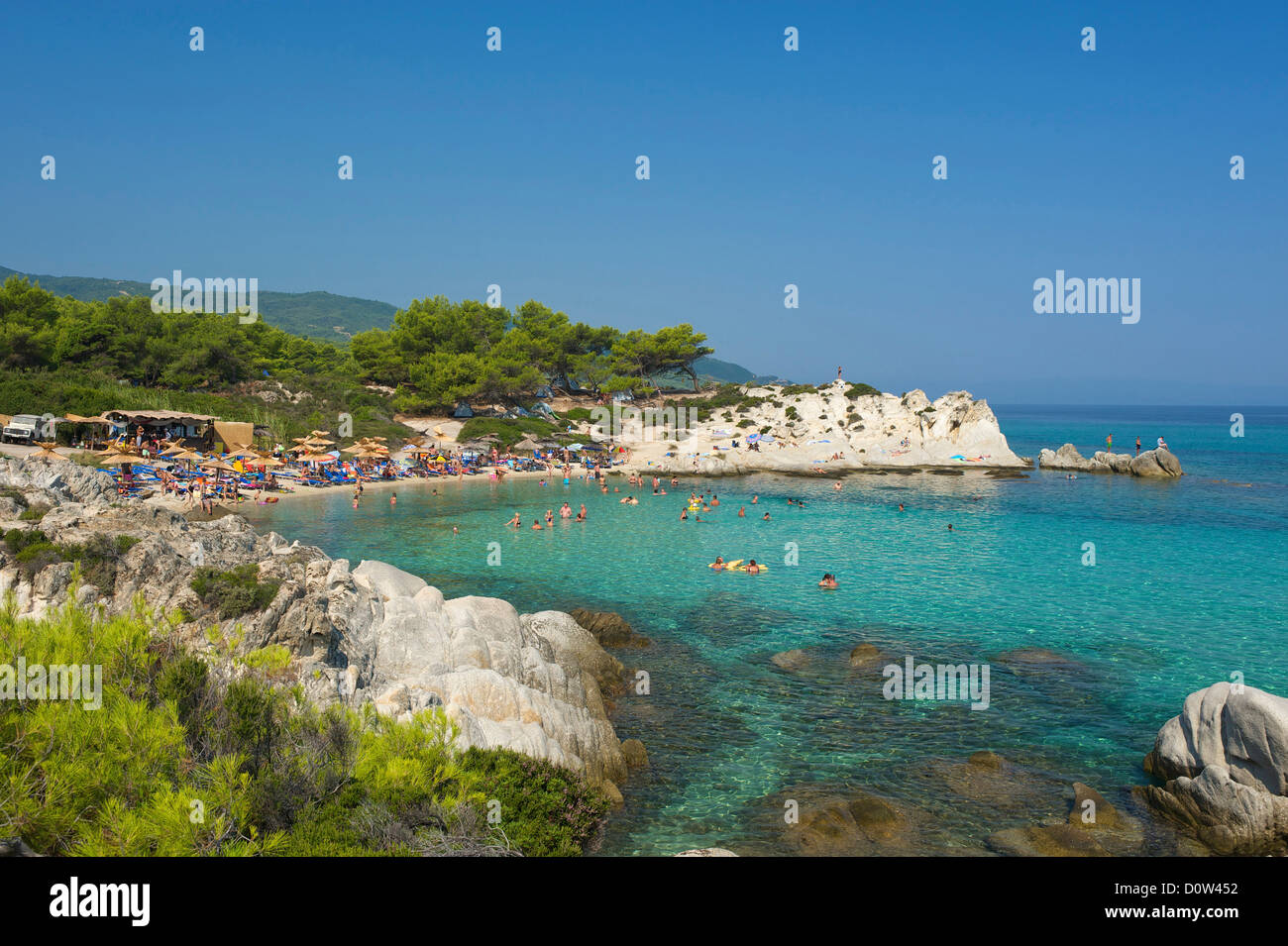 La Chalcidique, en Grèce, en Chalcidique, voyage, vacances, Europe, European, jour, Portokali, Kavourotypes, Sithonia, plage, mer Banque D'Images