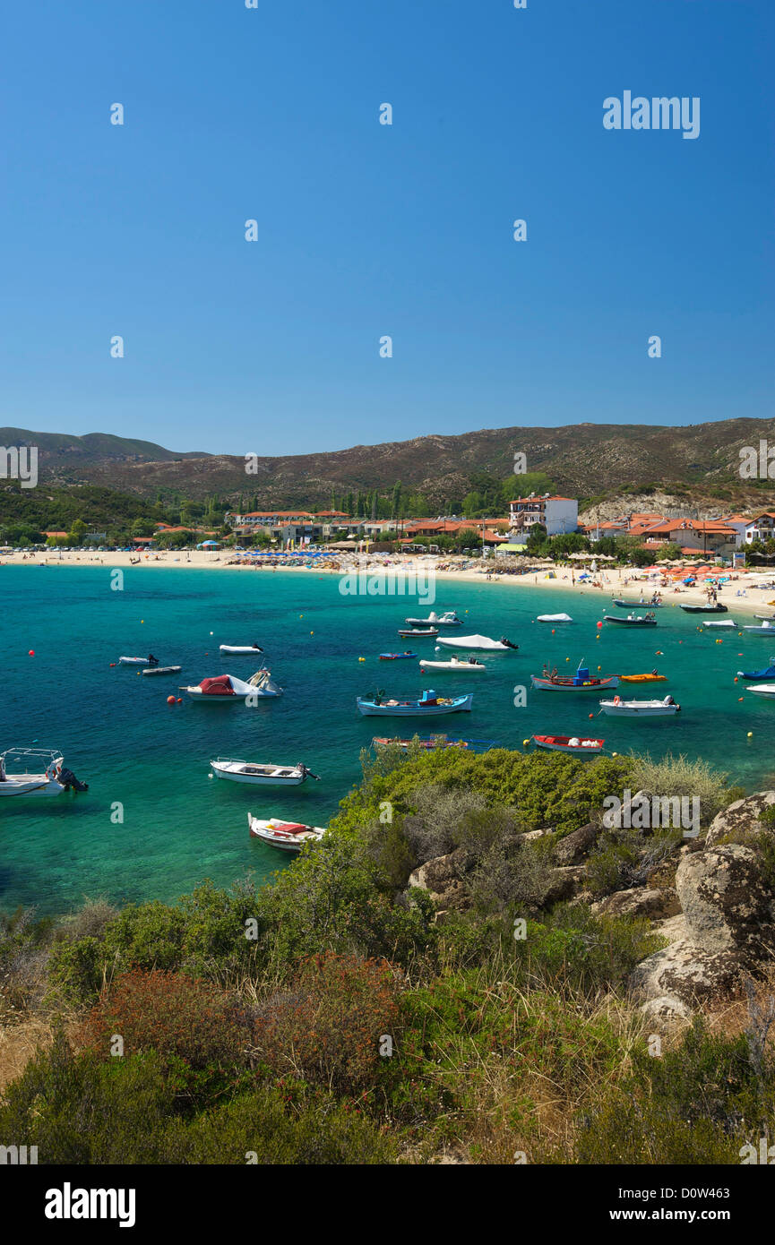 La Chalcidique, en Grèce, en Chalcidique, voyage, vacances, Europe, European, jour, plage de Kalamitsi, Sithonia, Kalamitsi, plage de sable fin, de sable b Banque D'Images