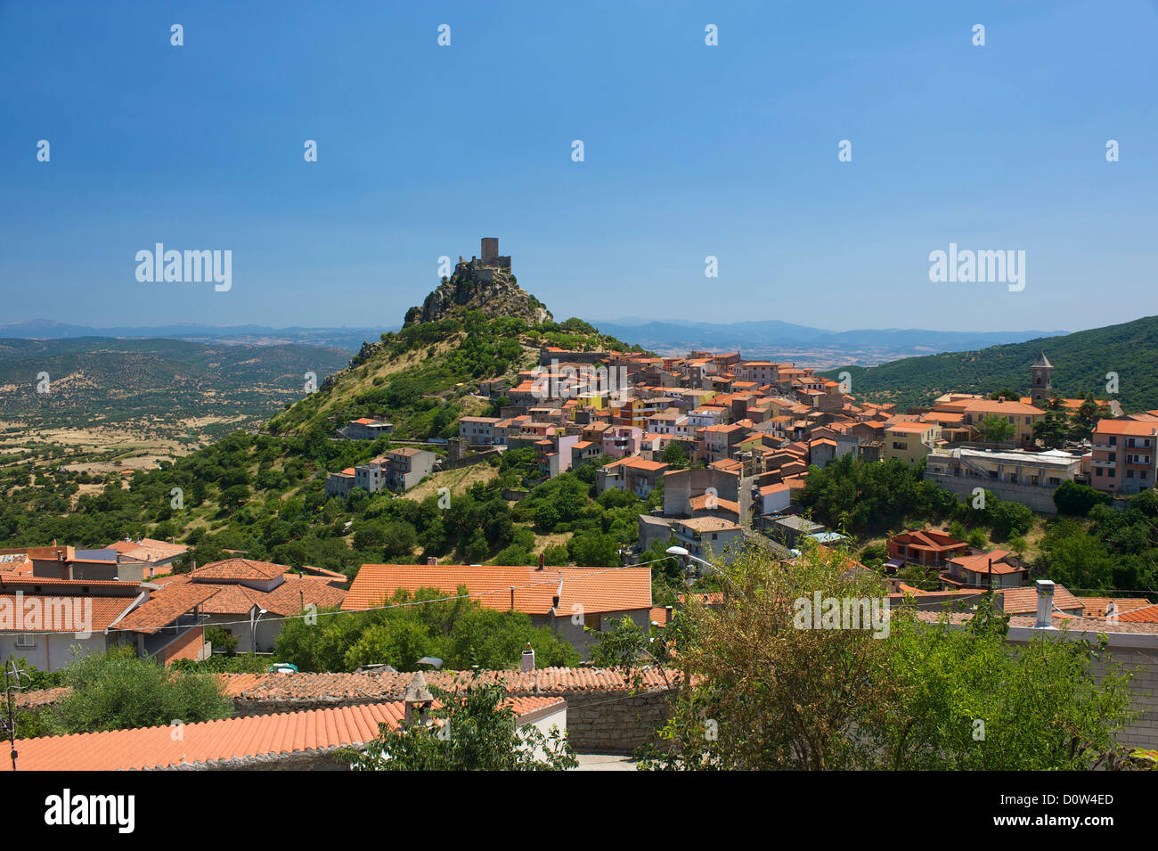 L'Italie, Sardaigne, Sardaigne, Europe, European, island, île, îles, îles, Mer Méditerranée, jour, village, ville, Burgos Banque D'Images