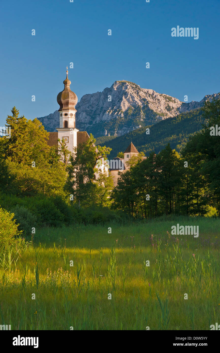 Bavière, Europe, région de Berchtesgaden, Rupertiwinkel, pré, Höglwörth augustinien, Chorherrenstift, cloître, clo Banque D'Images