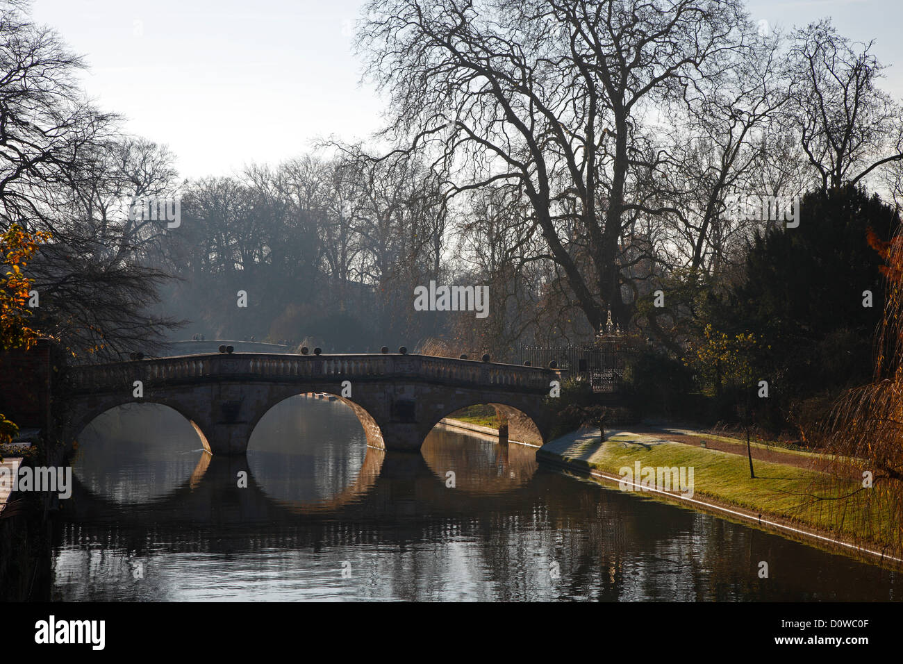 Clare College bridge over river came sur winters jour Cambridge city Banque D'Images