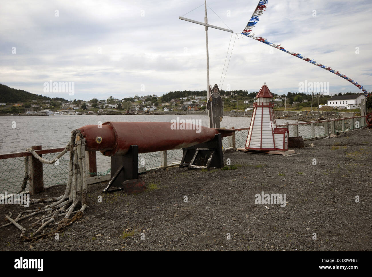 Sculpture d'un calmar géant à Dildo, Terre-Neuve Banque D'Images
