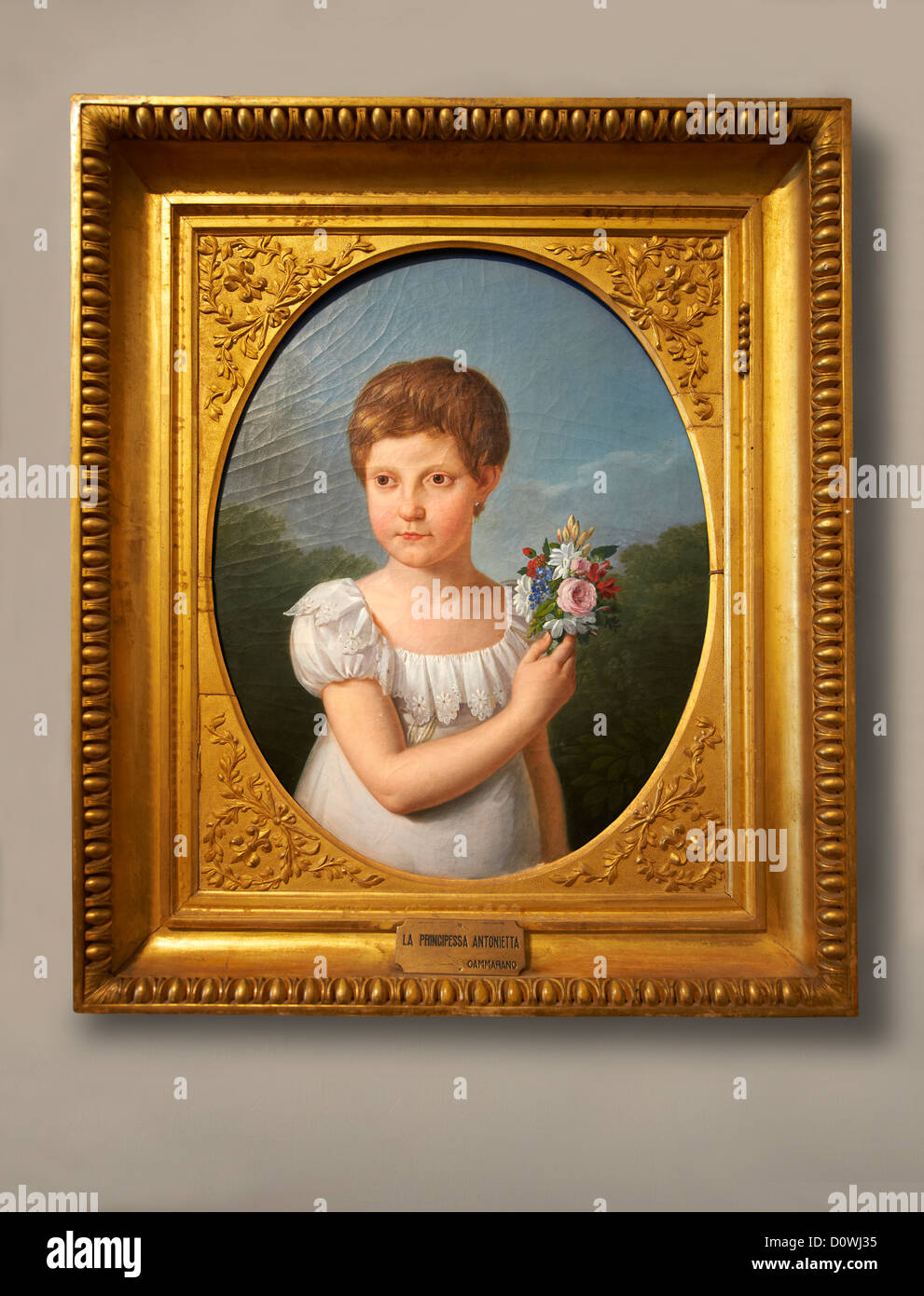 Anonietta princesse peint par Giuseppe Cammarano. Les rois de Naples Palais Royal de Caserte, Italie. Banque D'Images