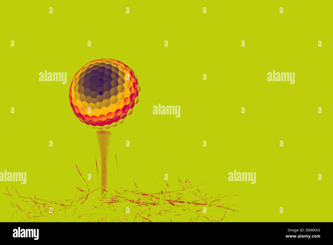 Une balle de golf sur un tee. Banque D'Images