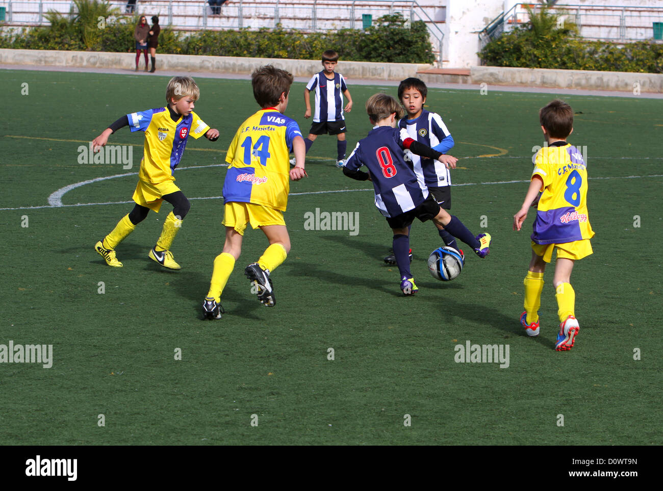 Les garçons sur la ville d'Alicante Youth Soccer Cup le 1 décembre 2012 à Alicante, Espagne. Banque D'Images