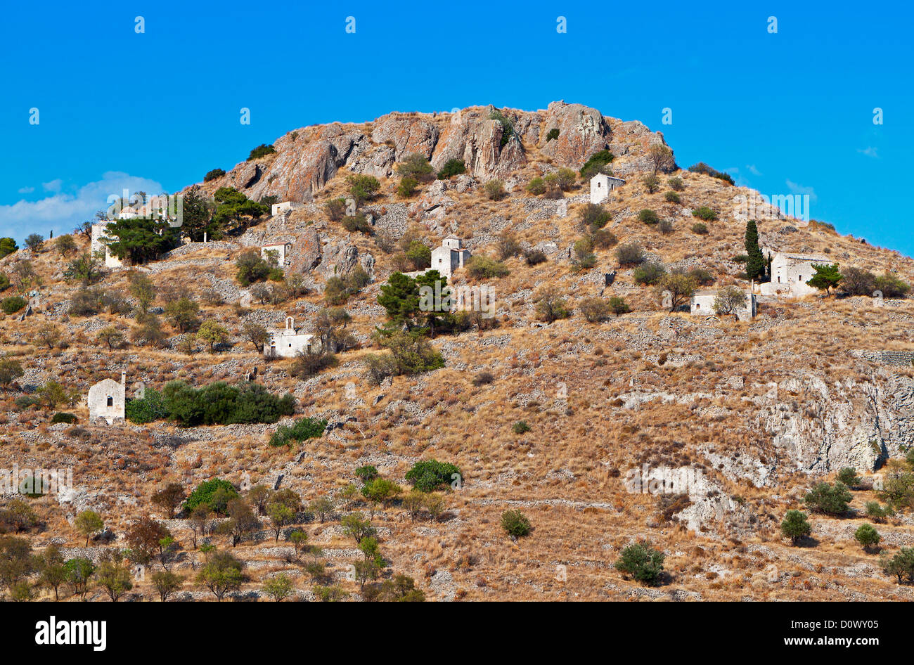 Palaiohora Hill à l'île d'Egine en Grèce Banque D'Images