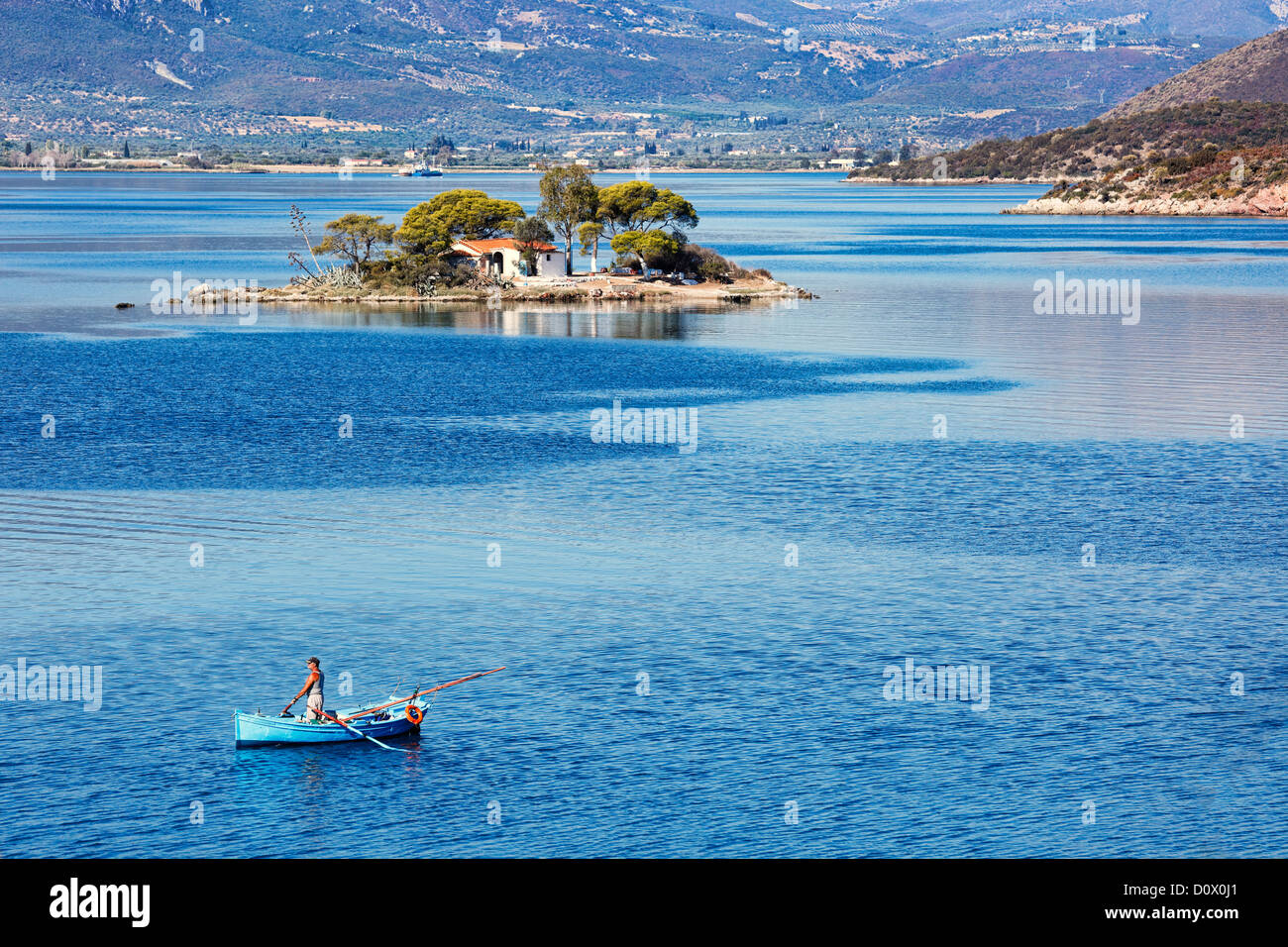 La petite île de Poros, Grèce Daskalio Banque D'Images