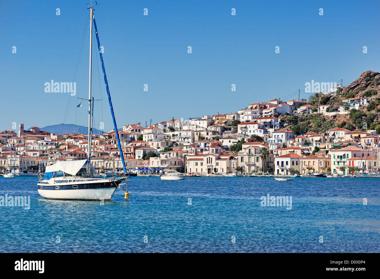 Dans l'île de Poros, Grèce golfe de Saros Banque D'Images