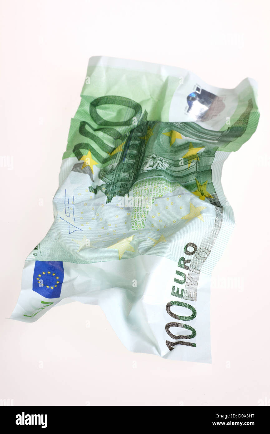 Berlin, Allemagne, froissé 100-euro note Banque D'Images