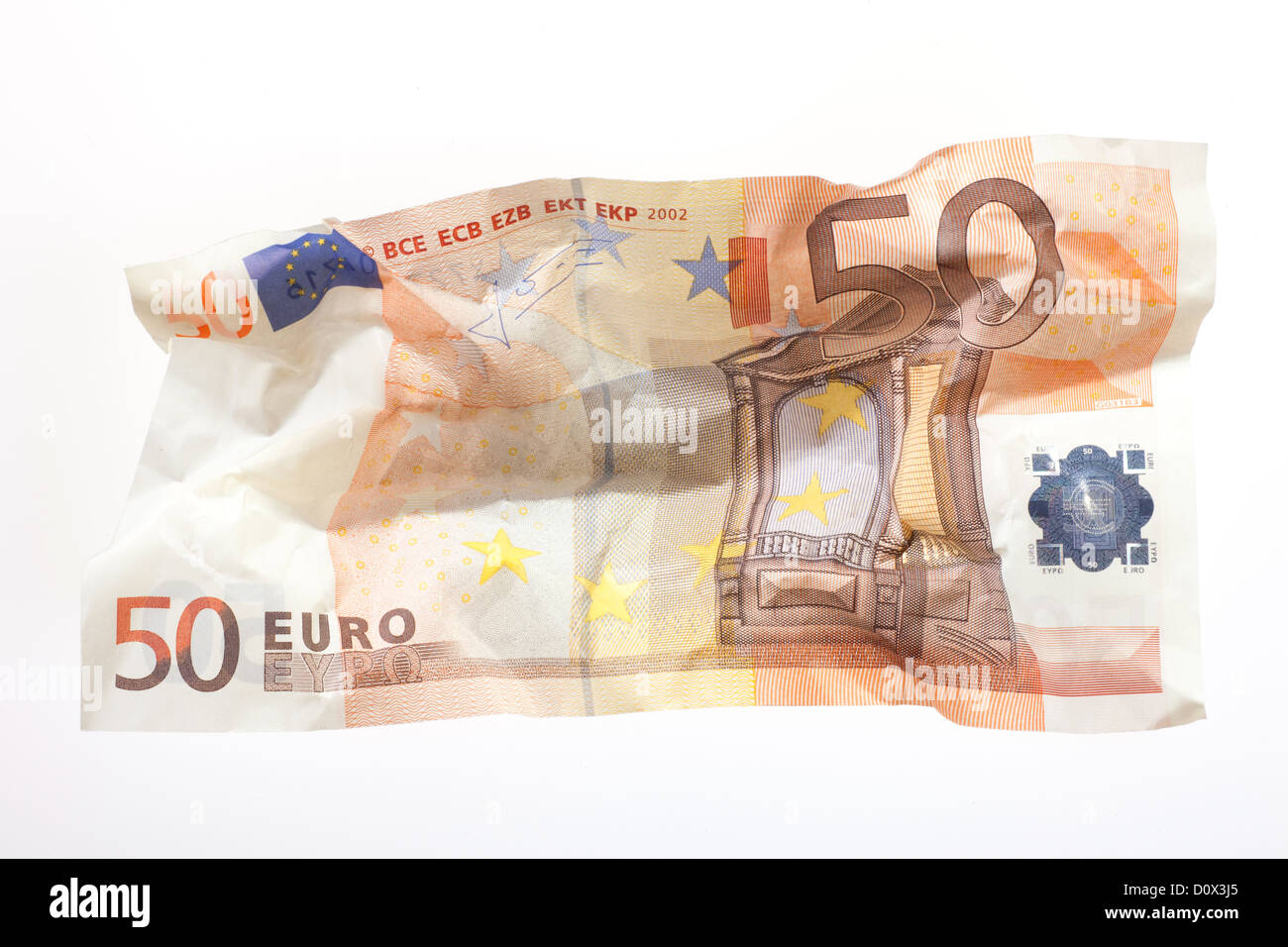 Berlin, Allemagne, froissé 50-euro note Banque D'Images