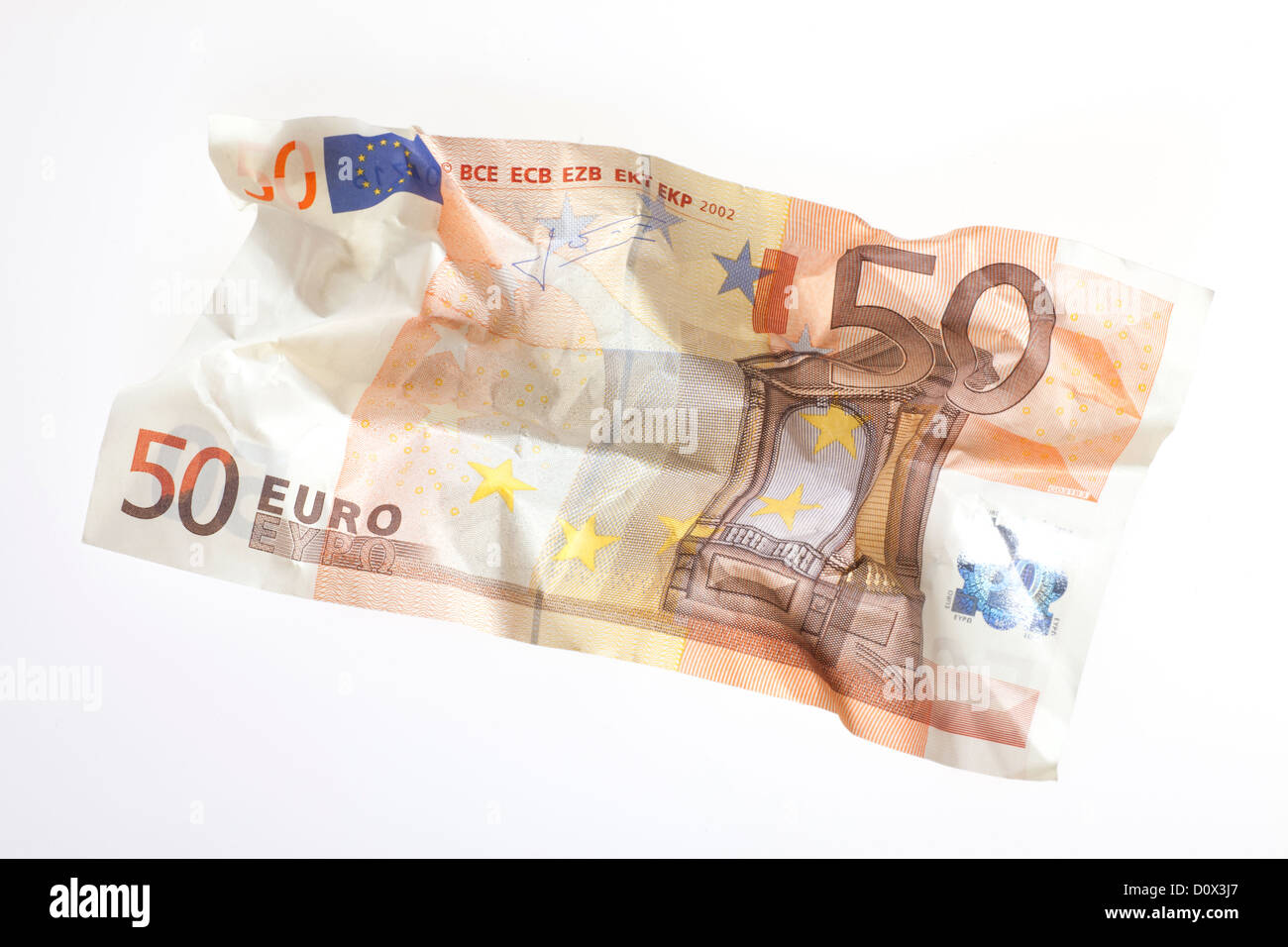 Berlin, Allemagne, froissé 50-euro note Banque D'Images